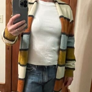 Cage Long Cardigan - striped size small